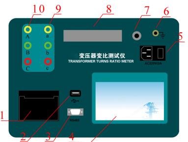 变压器变比测试仪原理面板布置六柱带电池