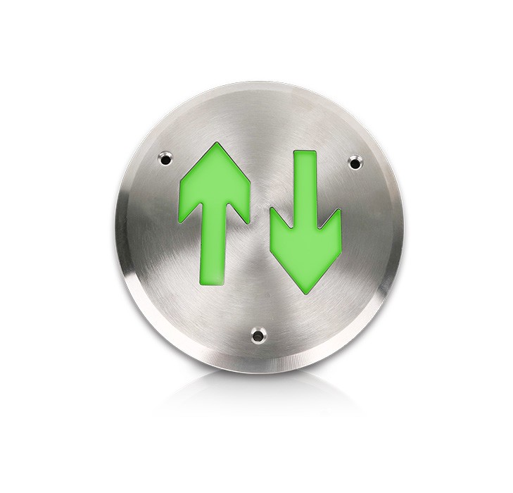 斜边-应急标志灯具(双箭头)-不锈钢